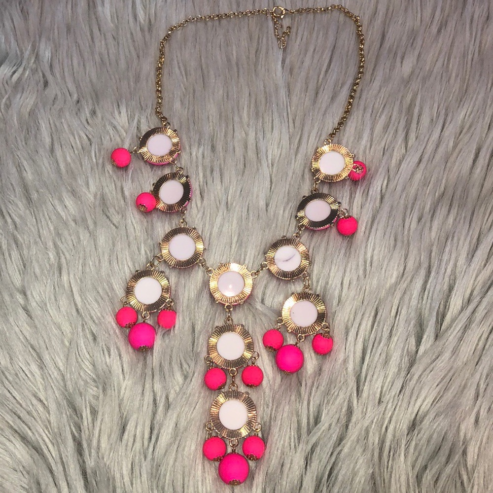 Firm π₯ Pink Bubble Spring Statement Necklace - Picture 3 of 7
